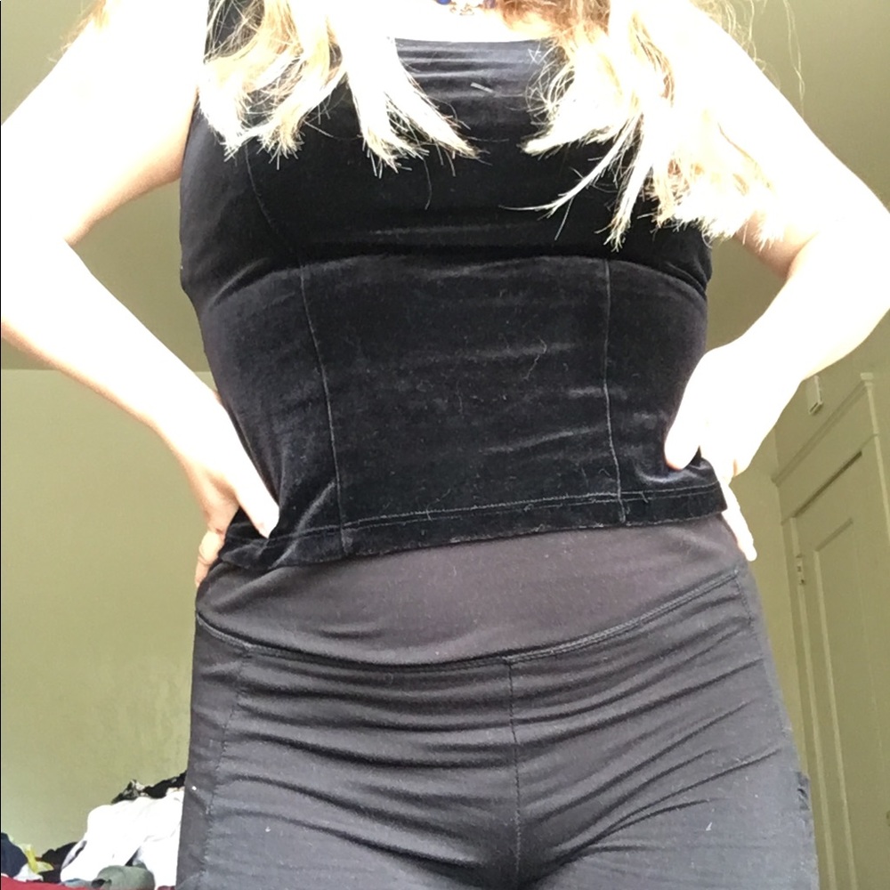 Black velvet tank